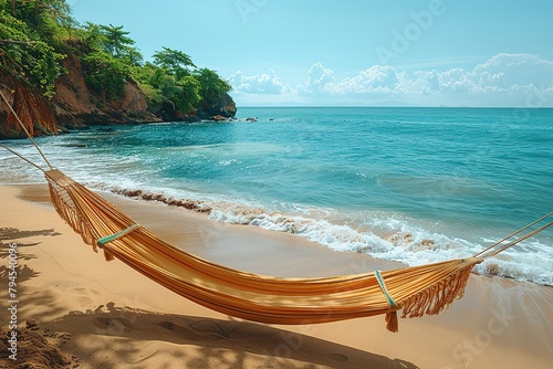 hammock beach sea tropical vacation sand travel ocean sky tree summer water nature