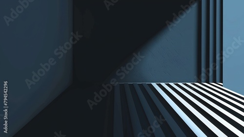 Abstract striped line dark black background illustration with geometric graphic elements