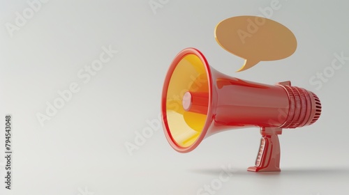 3d megaphone and speech bubble Ads