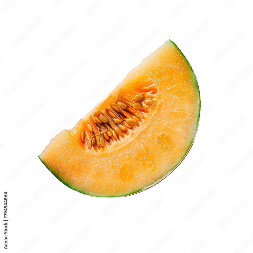 A slice of melon on a transparent background A slice of melon on a transparent background
