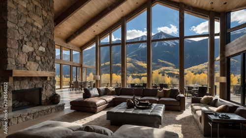 Luxury home with unique architecture in Aspen, Colorado 