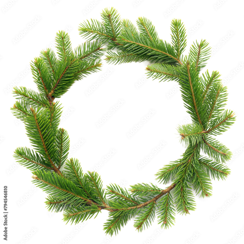 Festive Christmas wreath made of fresh fir branches Festive Christmas wreath made of fresh fir branches