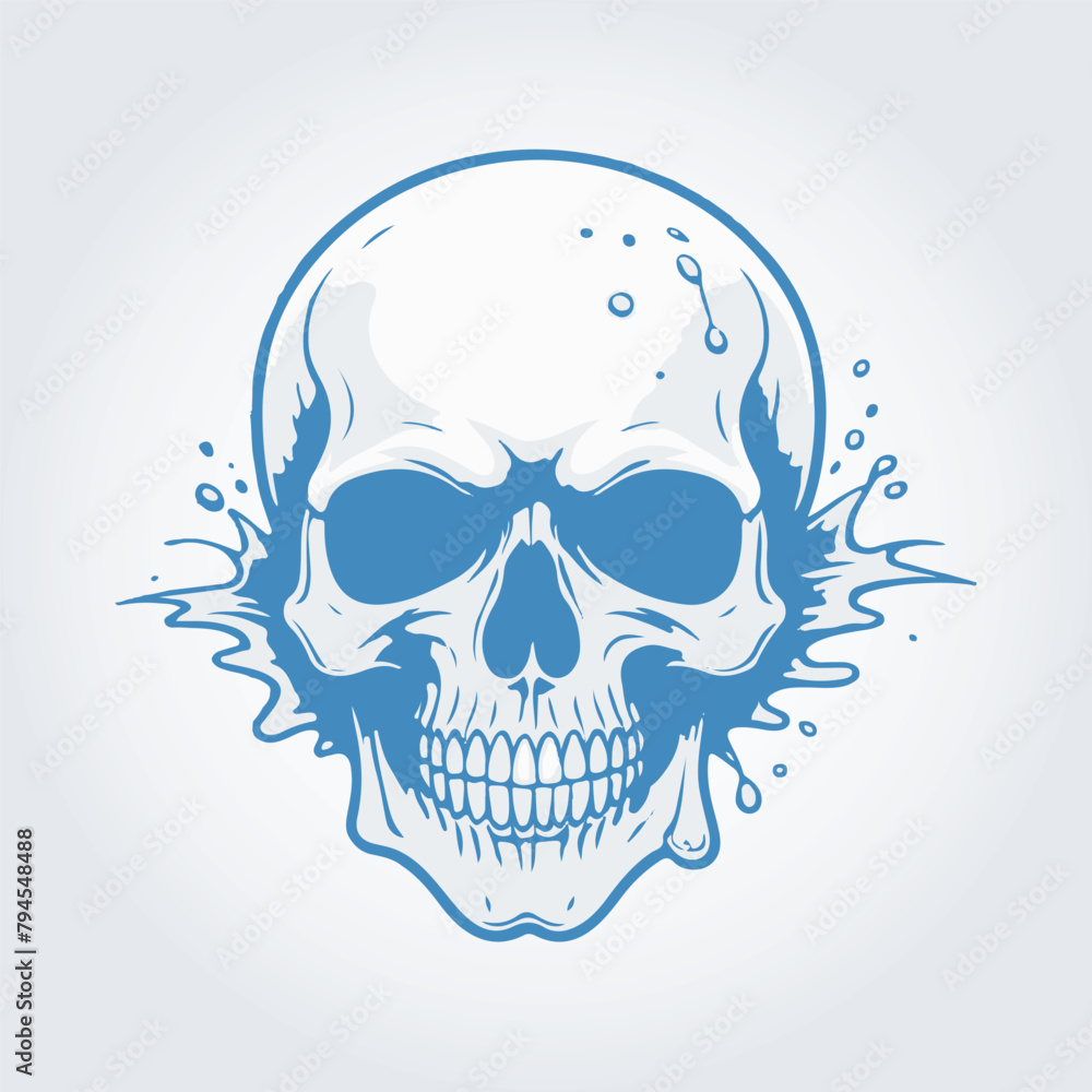 Fototapeta premium skull splash logo icon