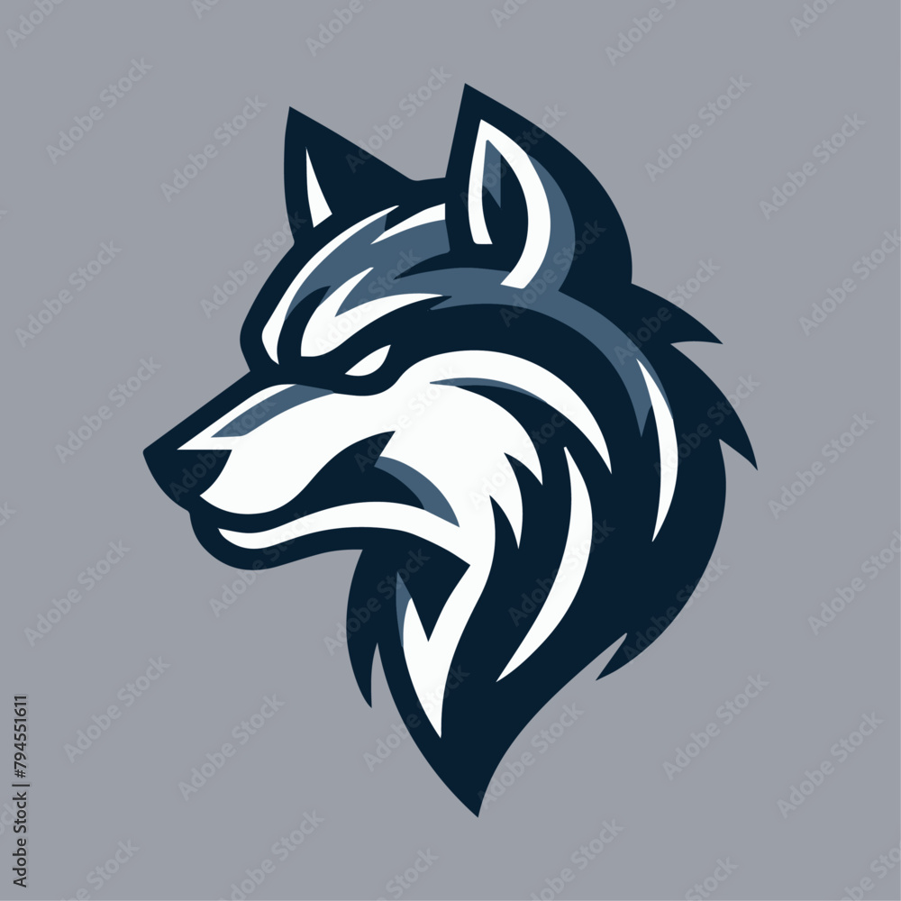 Fototapeta premium Wolf Vector Sports Mascot Logo: Fierce & Loyal Team Emblem for Dominant Branding