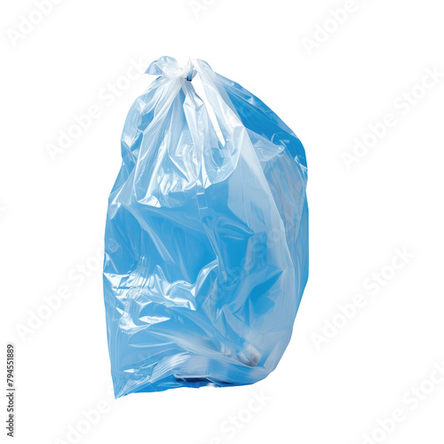 A plastic bag against a blue backdrop isolated on transparent background