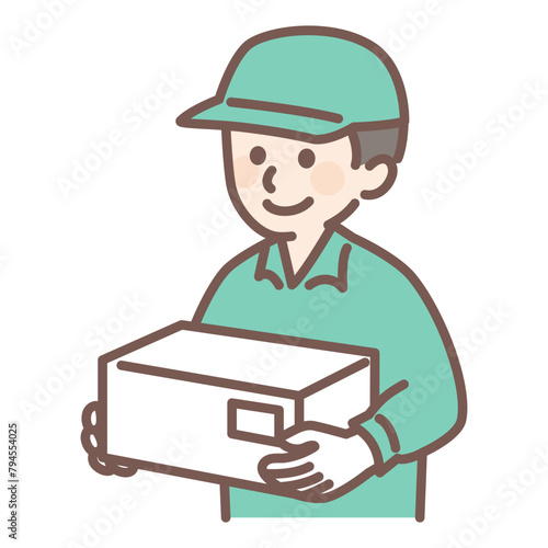 illustration of a man carrying package
