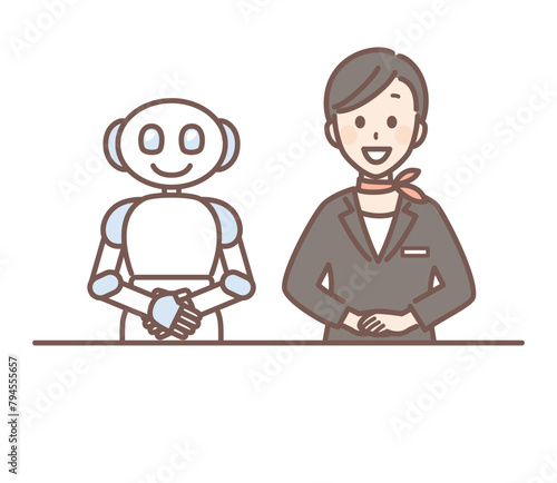 simple illustration of robot working like human