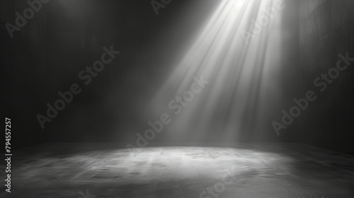 an empty background, like an empty stage, without color, soft light coming from the side photo