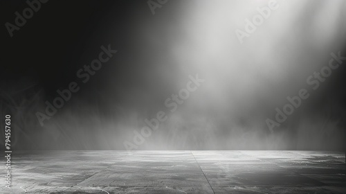 an empty background, like an empty stage, without color, soft light coming from the side photo