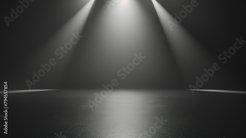 an empty background  like an empty stage  without color  soft light coming from the side