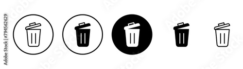 Trash icon vector isolated on white background. trash can icon. Delete icon vector photo