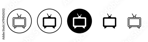 TV icon vector isolated on white background. Television icon