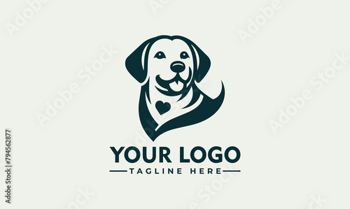 labrador retriever vector logo of a dog head (Labrador Retriever) on white background Pet photo