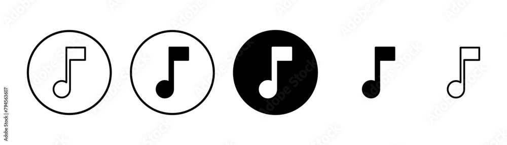 Music icon vector isolated on white background, music vector icon, Melody, song, note, sound, audio sign Music icon vector isolated on white background, music vector icon, Melody, song, note, sound, audio sign