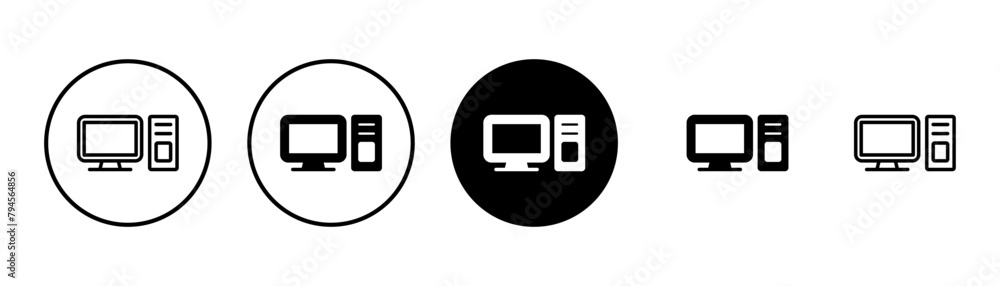 Computer icon vector isolated on white background. PC Icon vector. Computer monitor icon. Flat PC symbol Computer icon vector isolated on white background. PC Icon vector. Computer monitor icon. Flat PC symbol