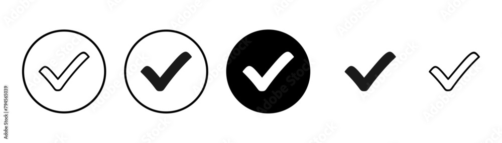 Check icon vector isolated on white background. check mark icon. check list button icon. Tick Check icon vector isolated on white background. check mark icon. check list button icon. Tick