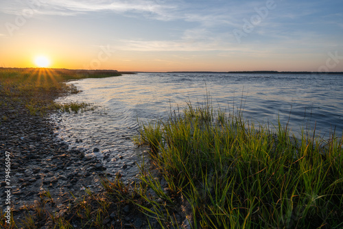 Sunset by the river