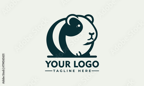 Guinea pig logo design vector illustration perfect for a pet related business photo