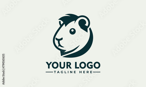 Guinea pig logo design vector illustration perfect for a pet related business photo