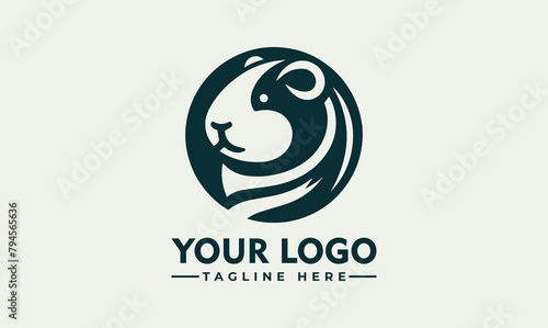 Guinea pig logo design vector illustration perfect for a pet related business