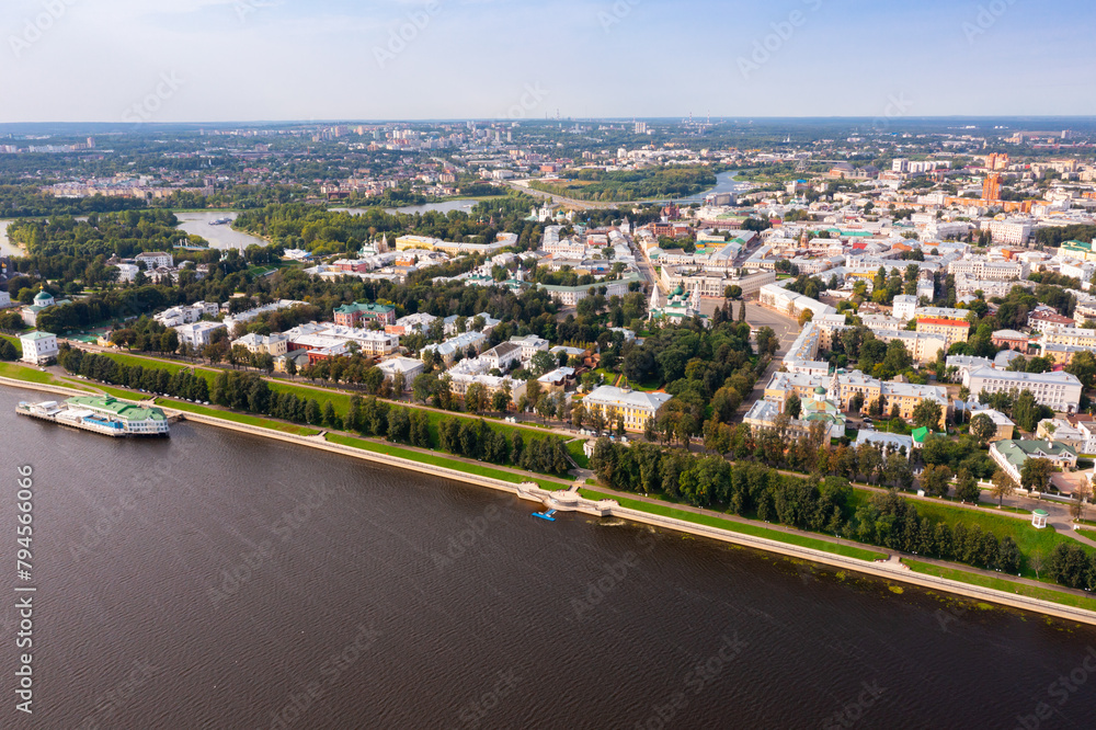 Fototapeta premium Panoramic view of the old center of Yaroslavl, one of the Golden Ring cities of Russia