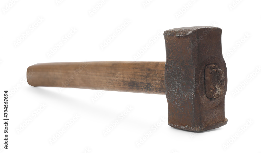 One sledgehammer isolated on white. Manual tool One sledgehammer isolated on white. Manual tool