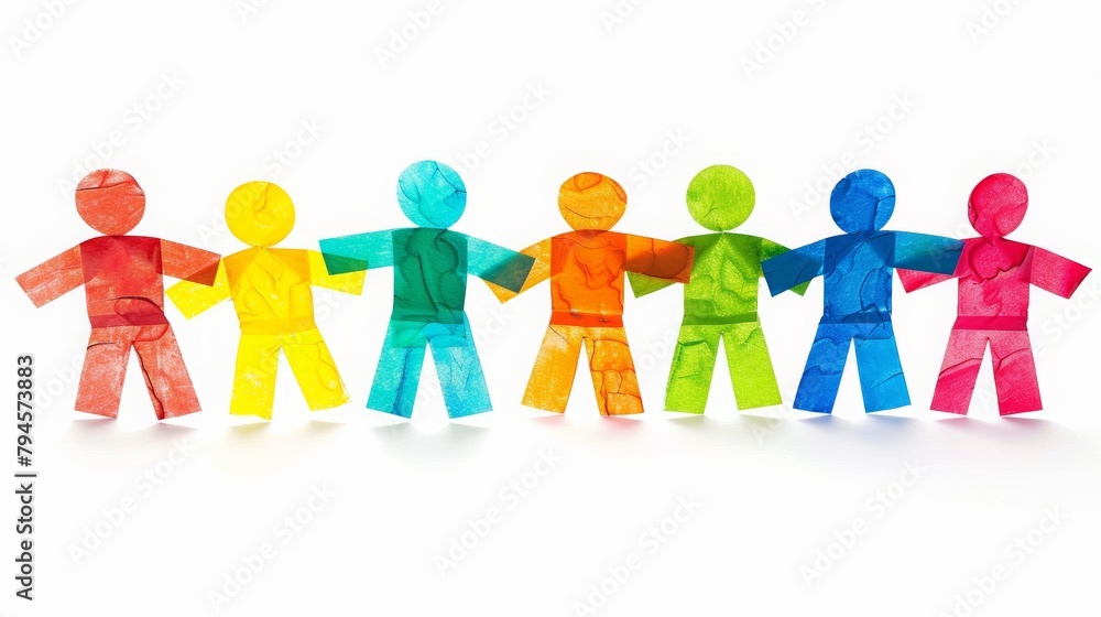 Colorful Paper Chain Figures Symbolizing Diversity Colorful Paper Chain Figures Symbolizing Diversity