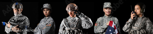 Different soldiers on black...