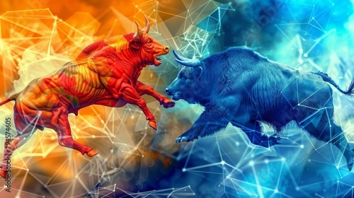 bull vs bear stock exchange photo