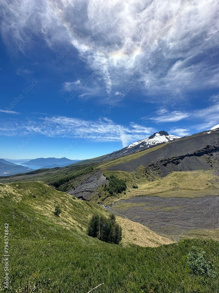 Mocho volcano in the Andes mountain range Mocho volcano in the Andes mountain range