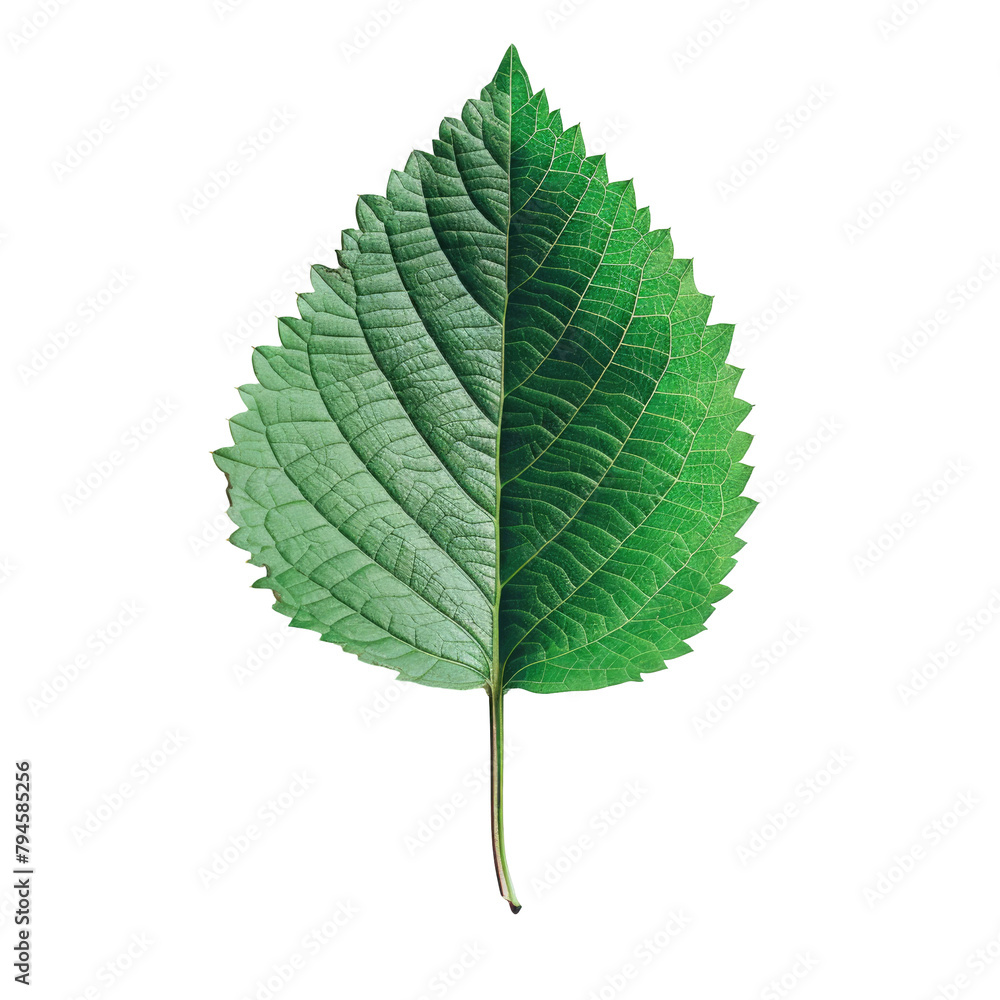A vibrant green leaf pops against a crisp transparent background standing out boldly on transparent background A vibrant green leaf pops against a crisp transparent background standing out boldly on transparent background