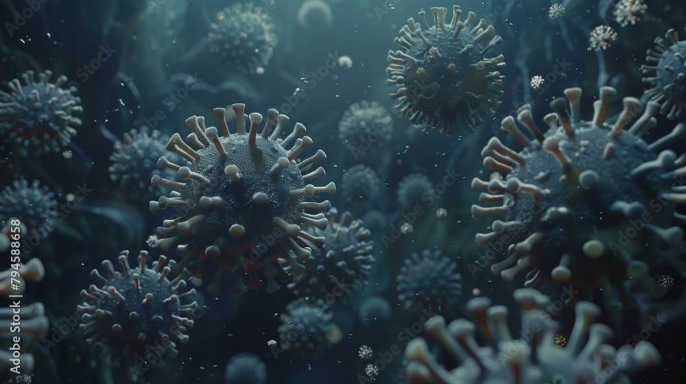 virus cells, microscope organisms, medical science virus cells, microscope organisms, medical science