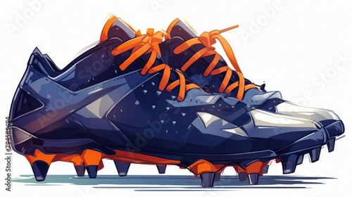 Isolated on a white background this 2d icon showcases the iconic design of American football boots perfect for web design photo