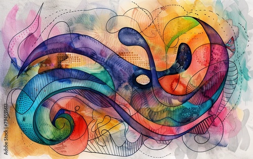 beautiful bright abstract watercolor drawing on paper drawing