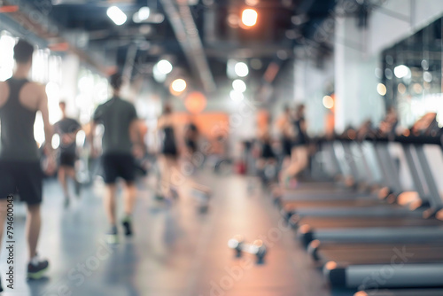 blurred scene of crowded Gym