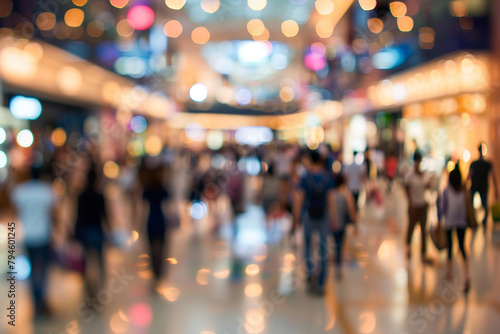 blurred scene of crowded Mall