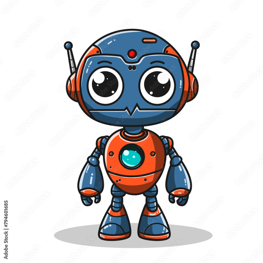 Cute cartoon drawing of a robot vector illustration Cute cartoon drawing of a robot vector illustration
