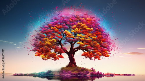 bright and colorful tree