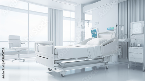Hospital Room Interior with Medical Equipment