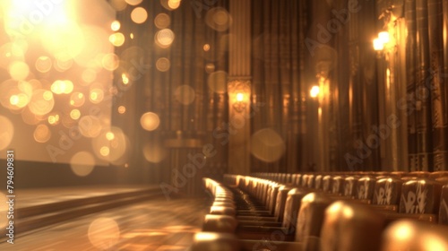 The hazy glow of the defocused background adds a touch of oldworld elegance to the classic dri theater reminiscent of a bygone era of silver screen glamour. . photo