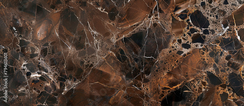 Rich espresso brown marble with dark brown and black veins, evoking the richness and depth of freshly brewed coffee