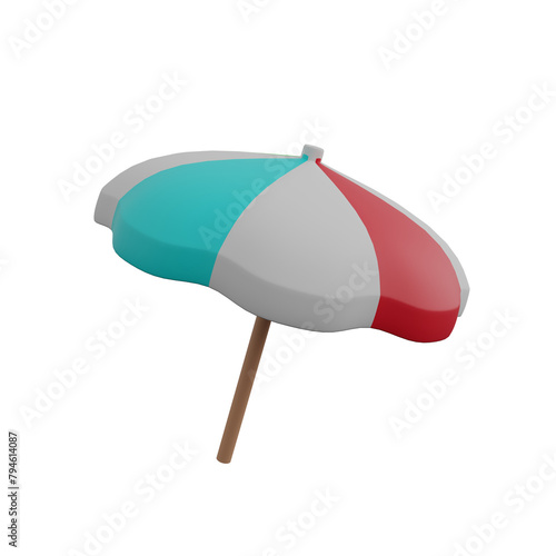 Beach Umbrella 3D Render