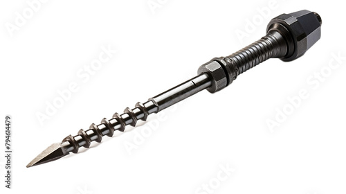 Garden planting auger drill bit for effortless hole digging in soil. Isolated ON PNG OR Transparent Background OR White Background.