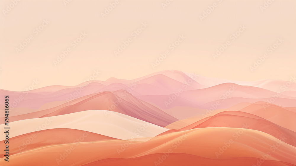 Translucent layers of pale terracotta and soft desert pink, evoking a minimalist abstract background that captures the warm, subtle hues of a desert landscape at dusk