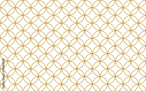 Seamless vector pattern of circles and shapes inside on a white background printable pattern.