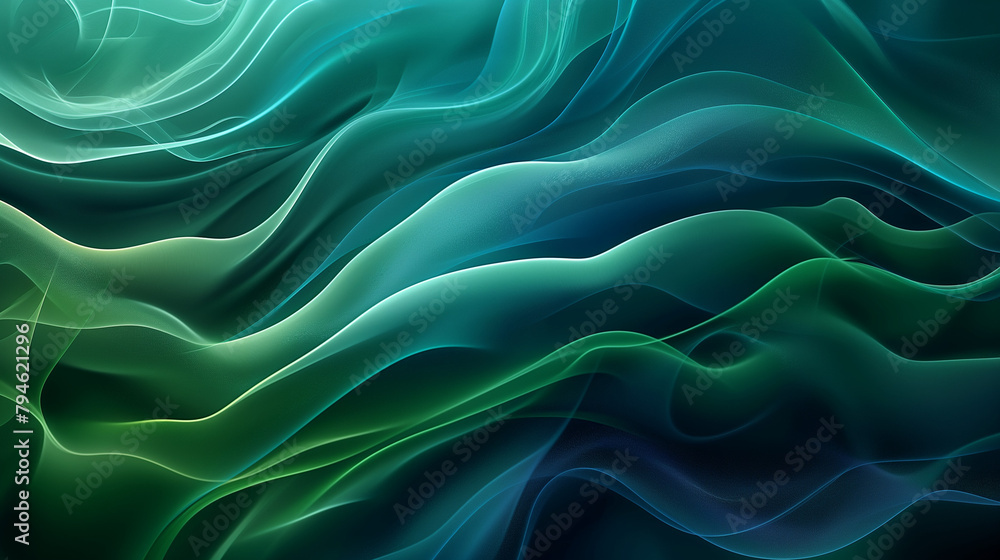 Obraz premium background with abstract green and blue waves