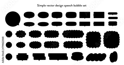 Simple vector design speech bubble set 