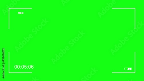 Video Recording frame layout viewfinder, Greenscreen Camera viewfinder, Video Camera Recording Screen, Camera Recording Screen Overlay