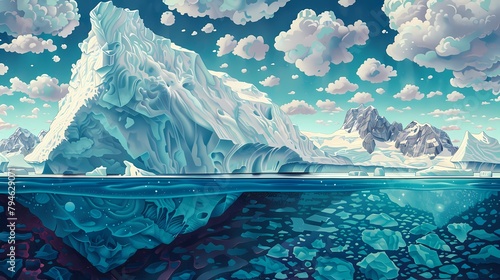 Glacier world landscape abstract poster background