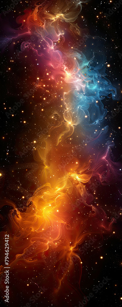 Naklejka premium Dark Cosmos Stars Amidst the Shadows